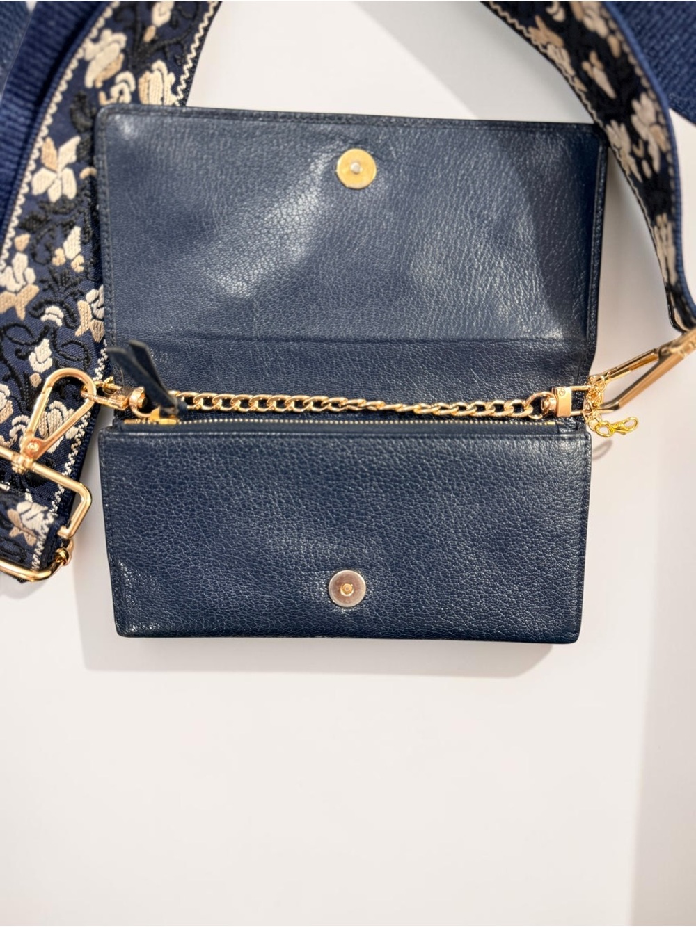 Balenciaga Le City Wallet on Chain Crossbody Blue w/ Strap & Charm - Picture 5 of 17